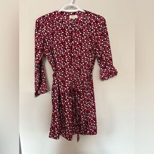 Loft Hearts Long Sleeves Belted Dress